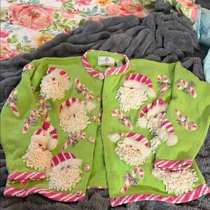 Green Santa Embellished Women's Jacket